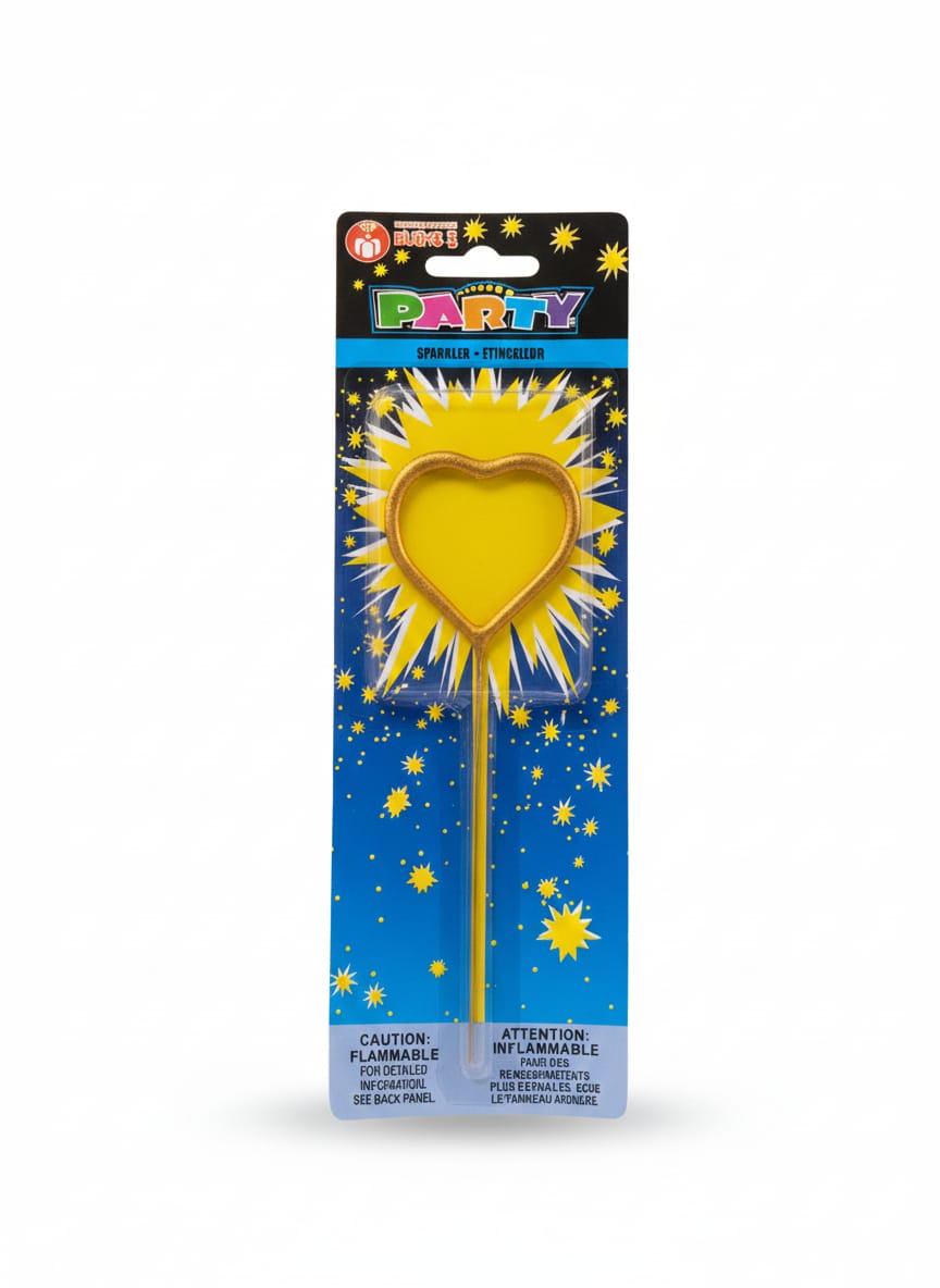 Star / Heart Shaped Sparkle Candle Birthday Party - 5cm