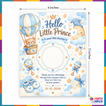 Hello Little Prince baby boy thank you card 4 x 5 inches with custom date printing