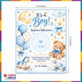 It's a Boy baby gift favor card 4 x 5 inches with custom date printing