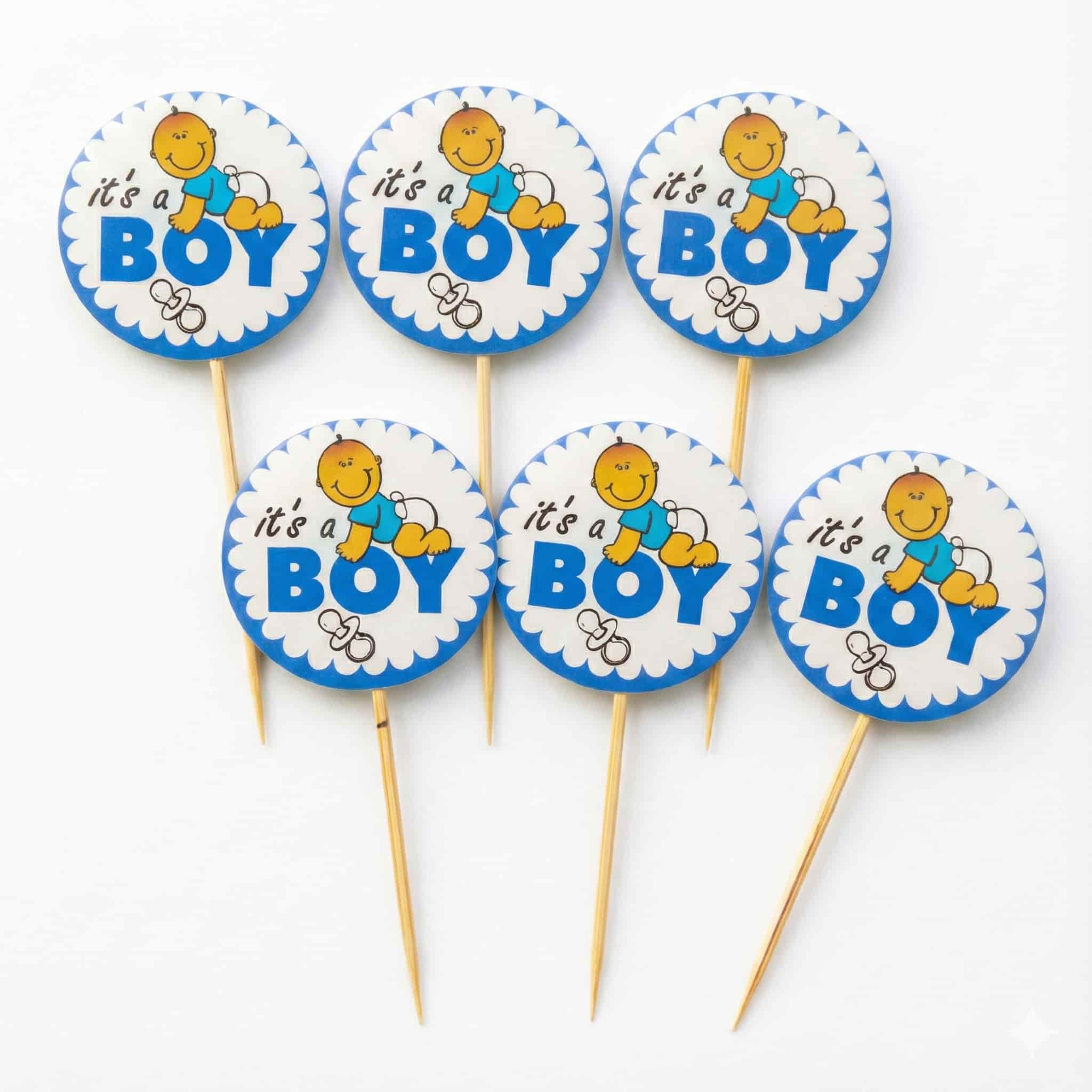 Its a Boy Theme Cup Cake Topper for Its a Boy Birthday Theme Party and Decoration (Pack of 10)