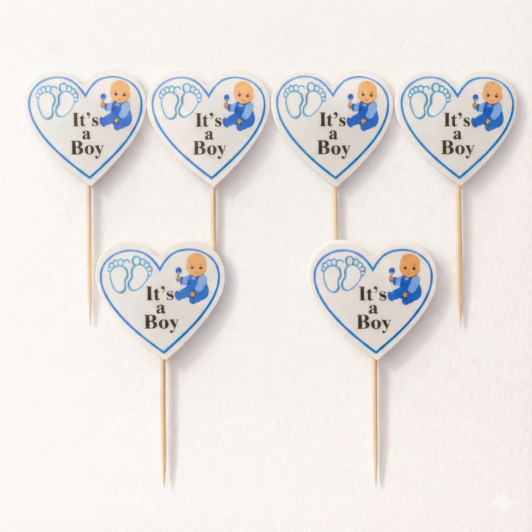 Its a Boy Theme Cup Cake Topper for Its a Boy Birthday Theme Party and Decoration (Pack of 10)