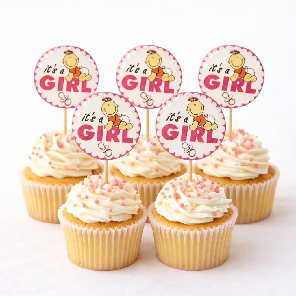 Its a Girl  Cake / Cup Cake Topper (Pack of 10)