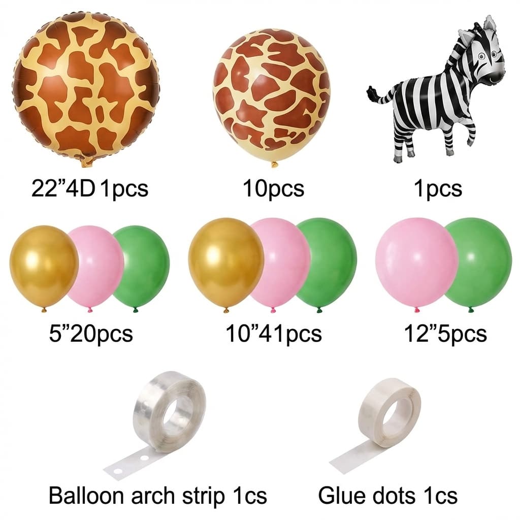 80-piece Jungle Safari-themed balloon garland kit For Birthday Celebration P-872