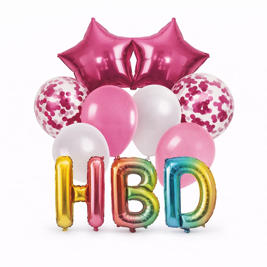 11 Pcs/Set HBD Happy Birthday Banner foil Balloons Set