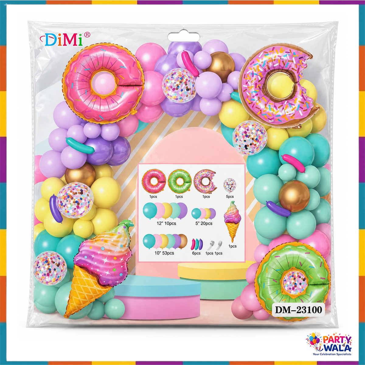 Donut Theme Birthday Balloon Kit for Girls/Baby shower (100 Pcs)