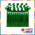 Pakistan Independence Day green and white balloon garland with flag banner, heart balloons and metallic foil curtain