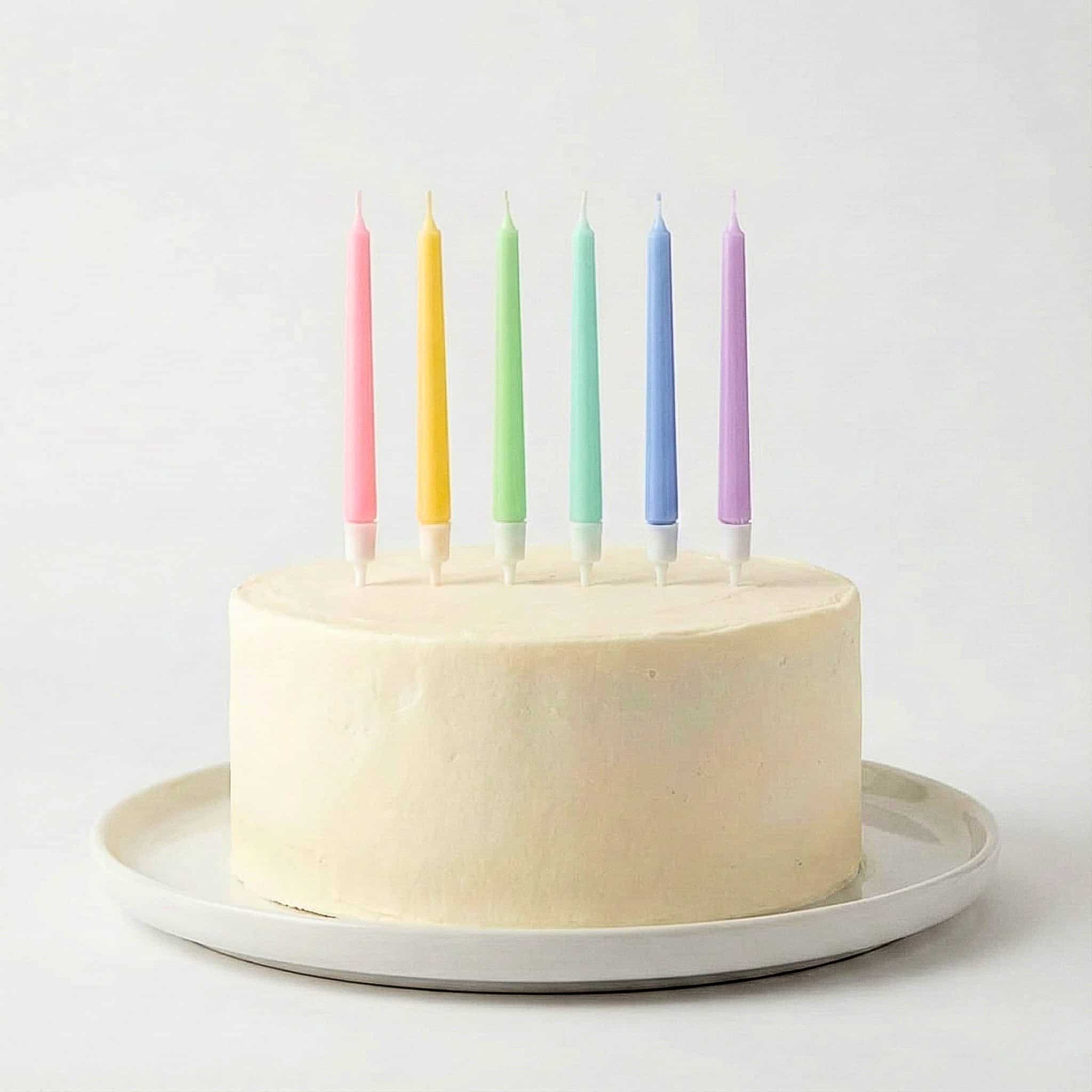 Pastel Colored Pencil Shaped Party Candles (Pack of 6)