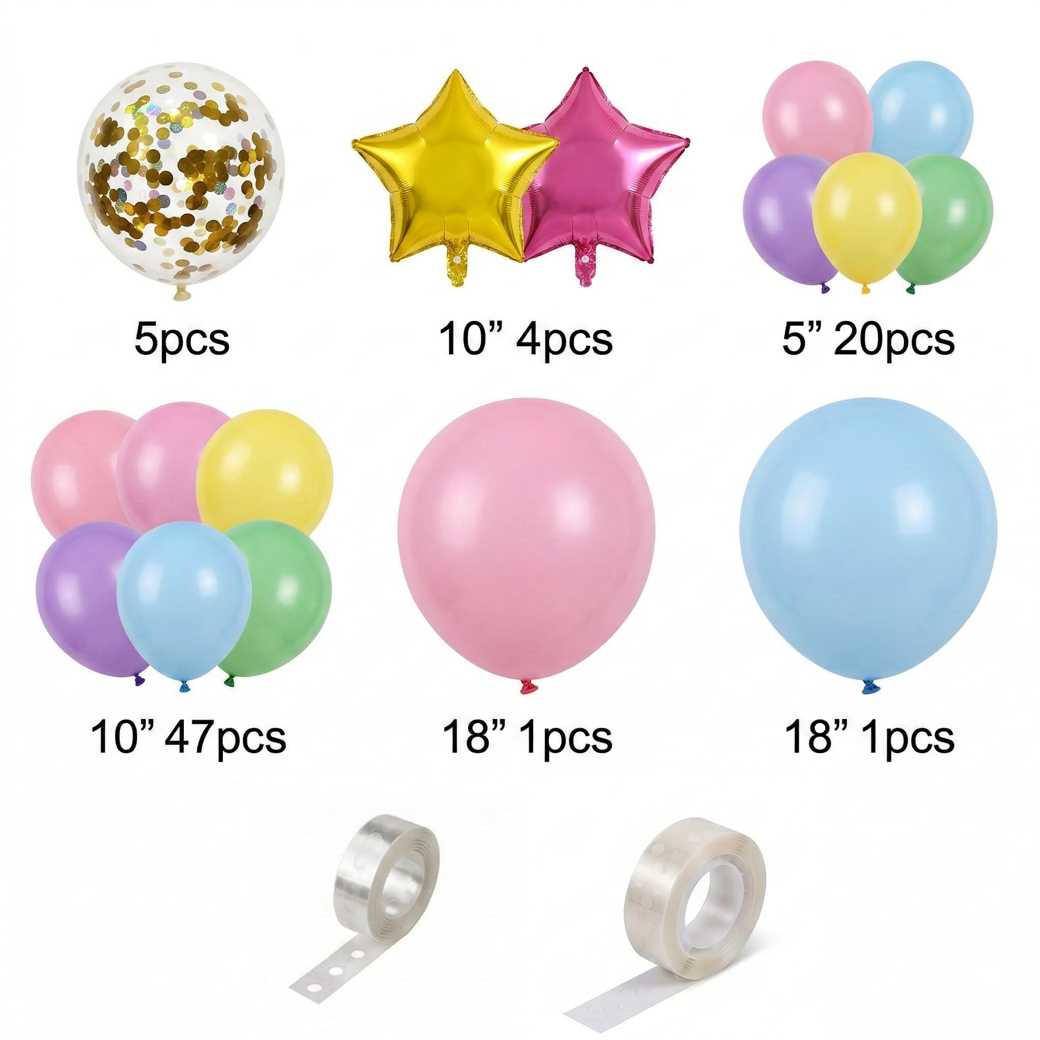 Pastel rainbow party arch kit For Birthday Celebration P-921