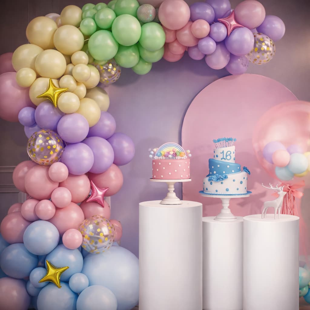 Pastel rainbow party arch kit For Birthday Celebration P-921