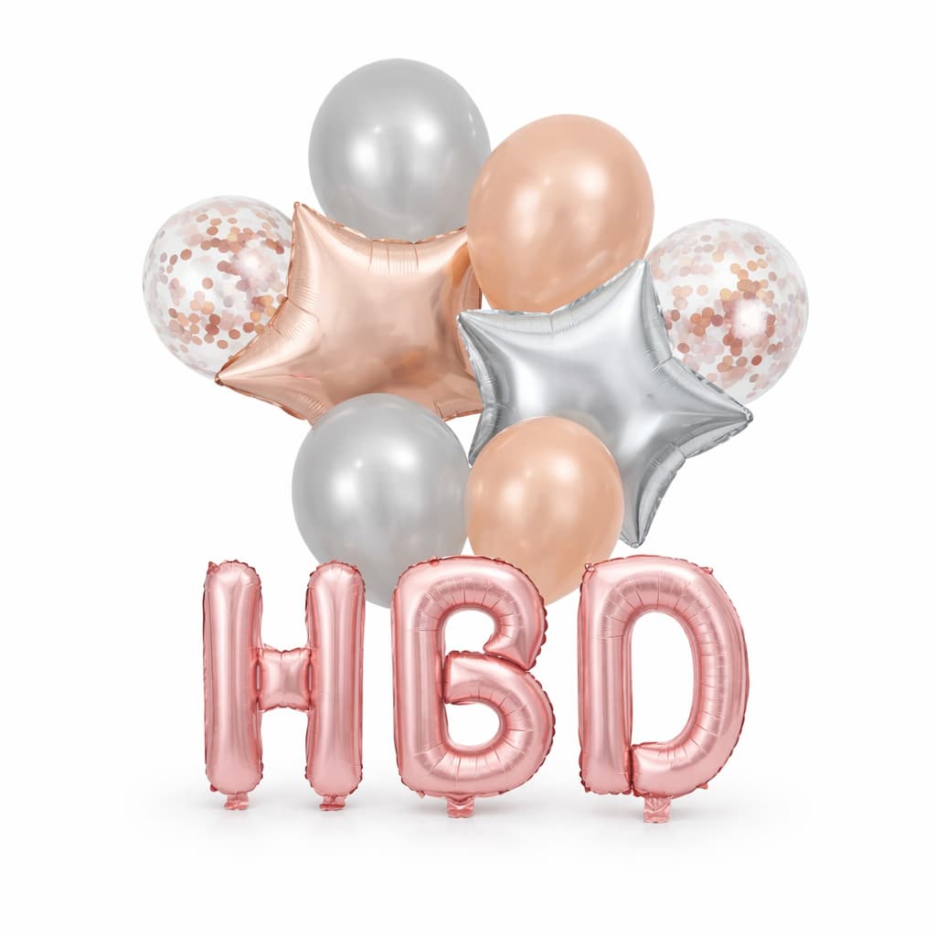 11 Pcs/Set HBD Happy Birthday Banner foil Balloons Set