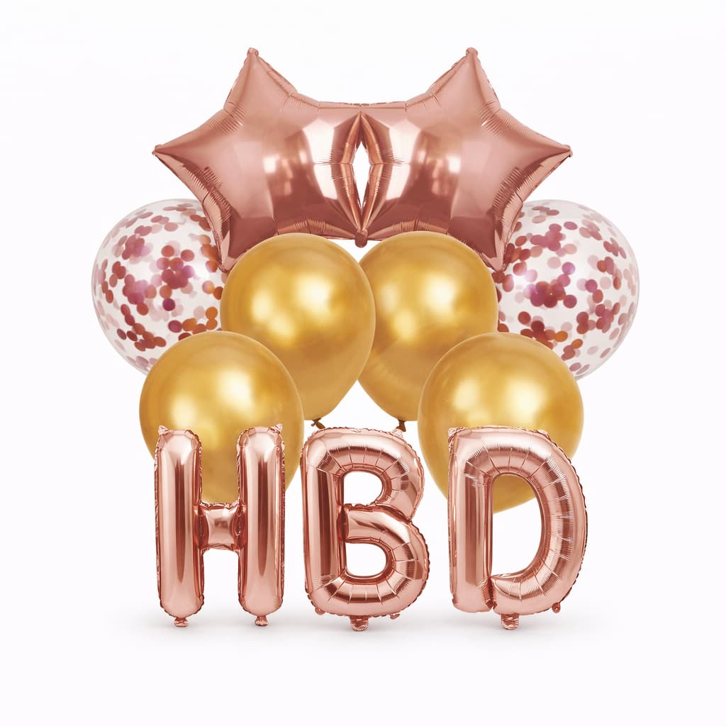 11 Pcs/Set HBD Happy Birthday Banner foil Balloons Set