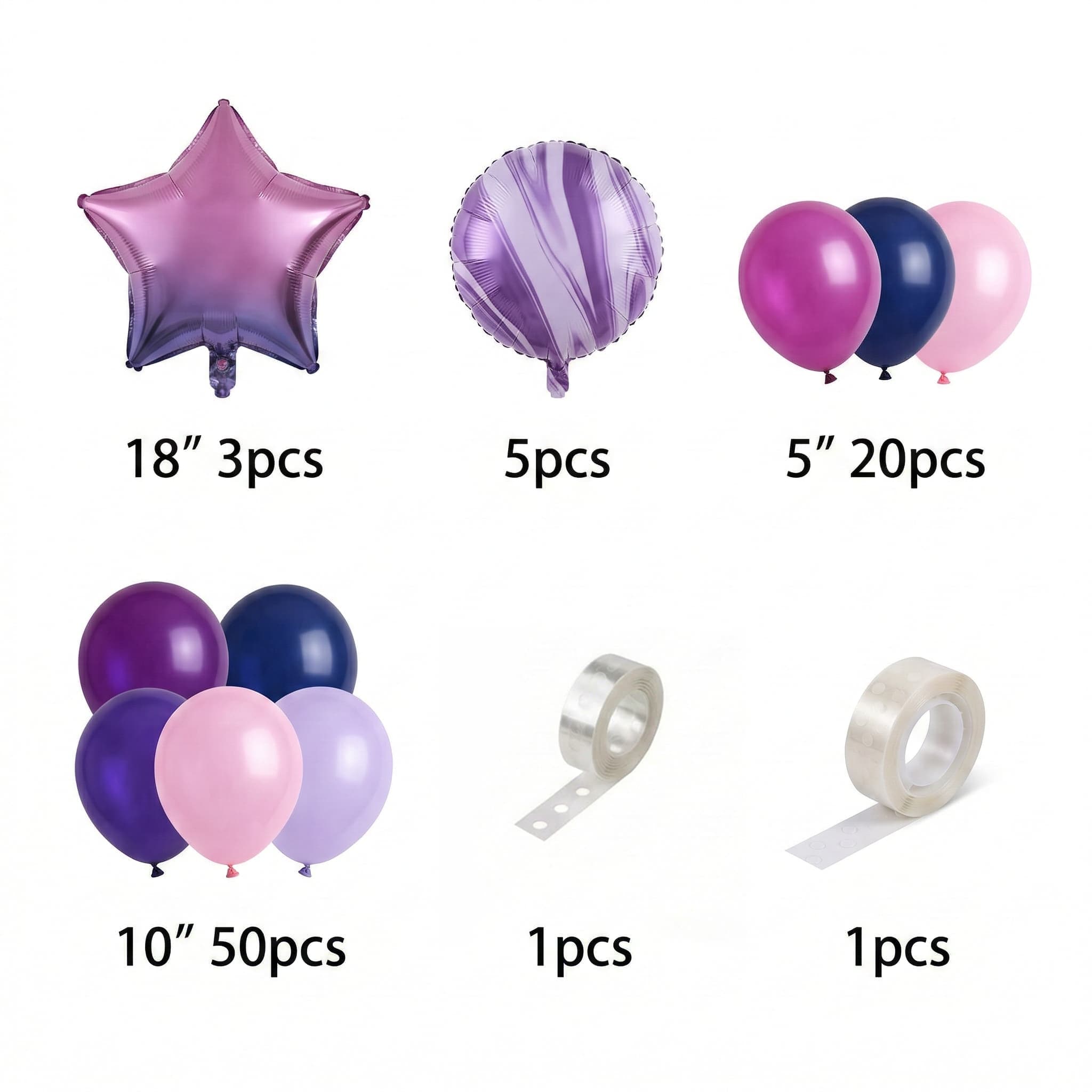 80-Pcs pink and purple balloon garland arch kit for party decoration celebration P-875