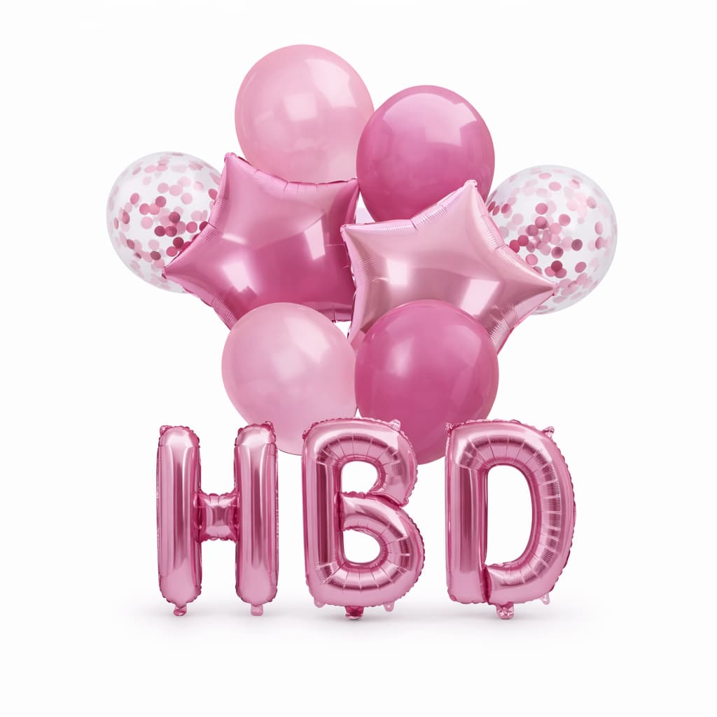 11 Pcs/Set HBD Happy Birthday Banner foil Balloons Set