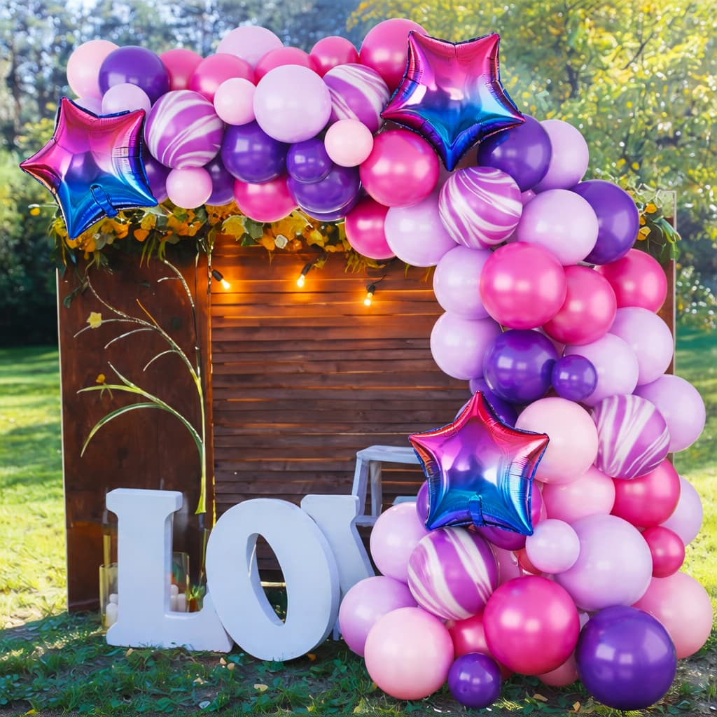 80-Pcs pink and purple balloon garland arch kit for party decoration celebration P-875