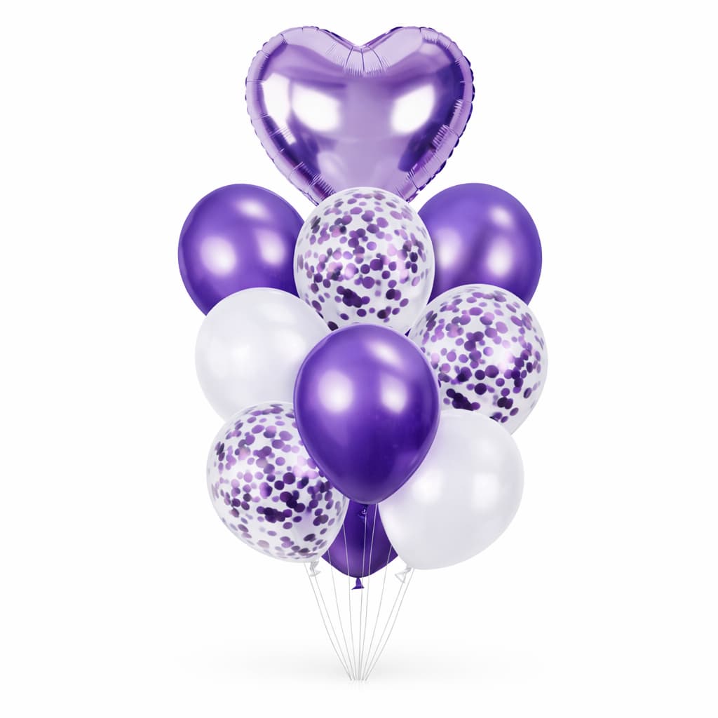 9pcs/Set Latex and Confetti Foil Balloons Set For Party Decorations