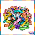 Uninflated Qiao Bo metallic balloons in assorted colours