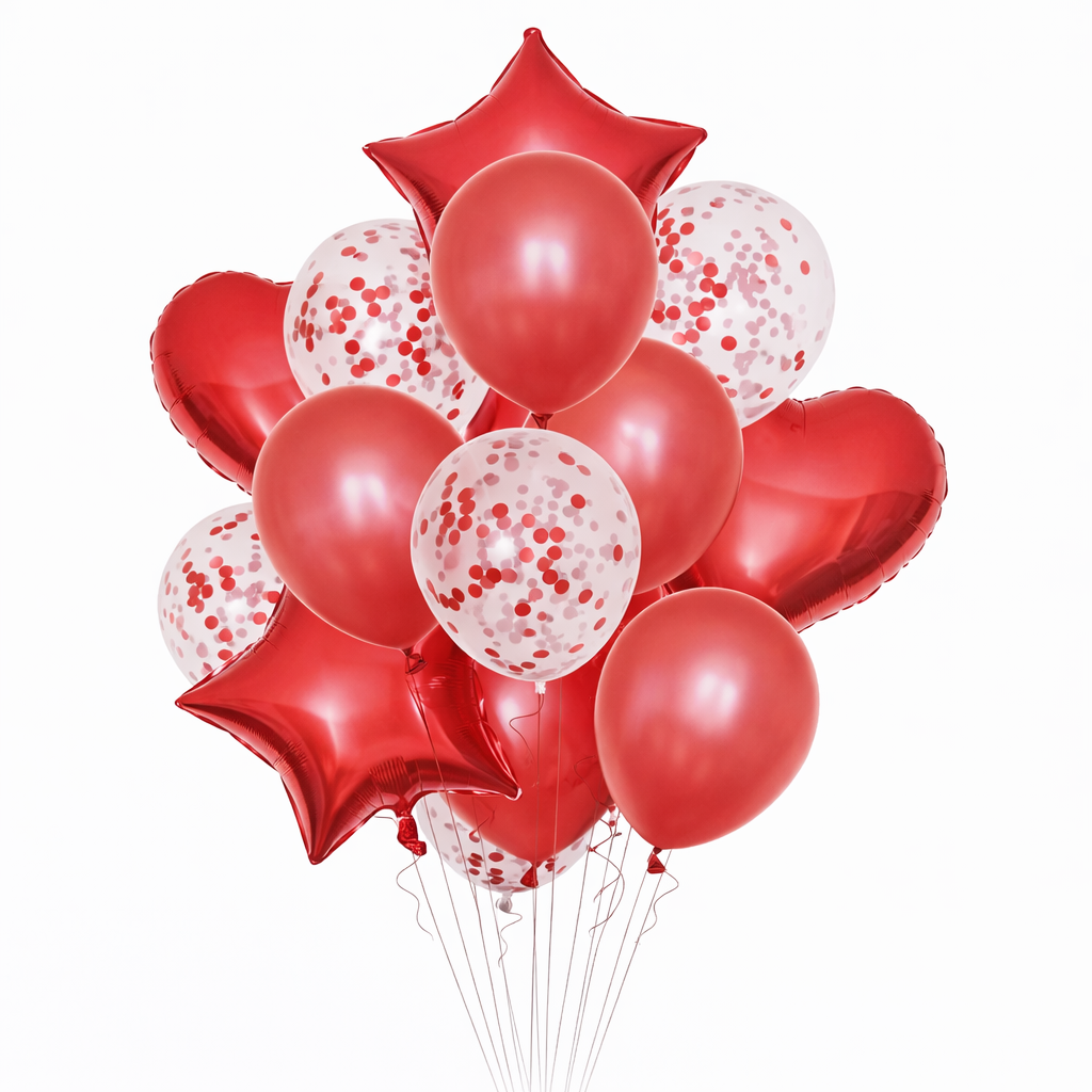 14pcs/Set Confetti Decorative Party and Foil Balloons Set For Birthdays and Events