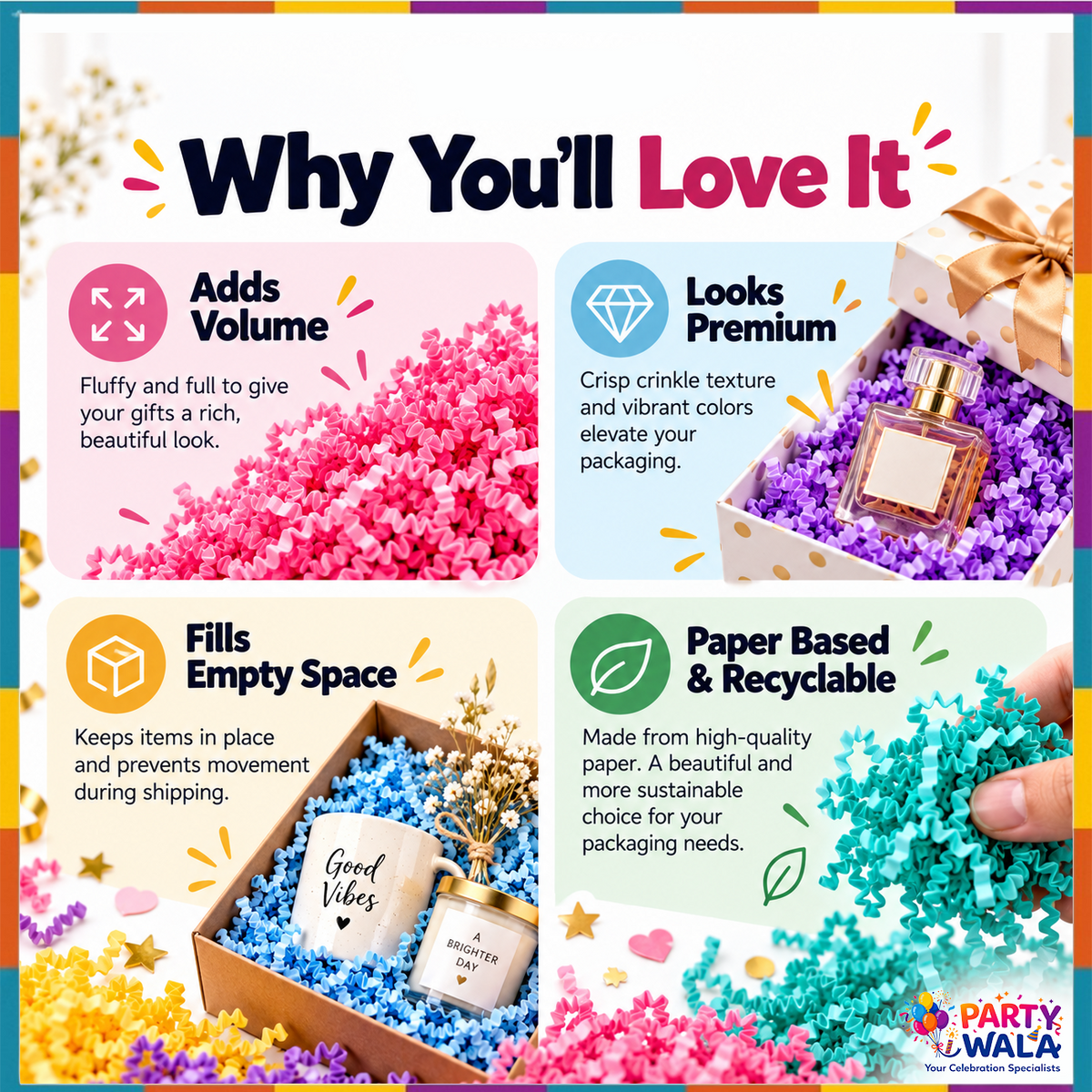 Benefits of shredded crinkle paper gift packaging filler