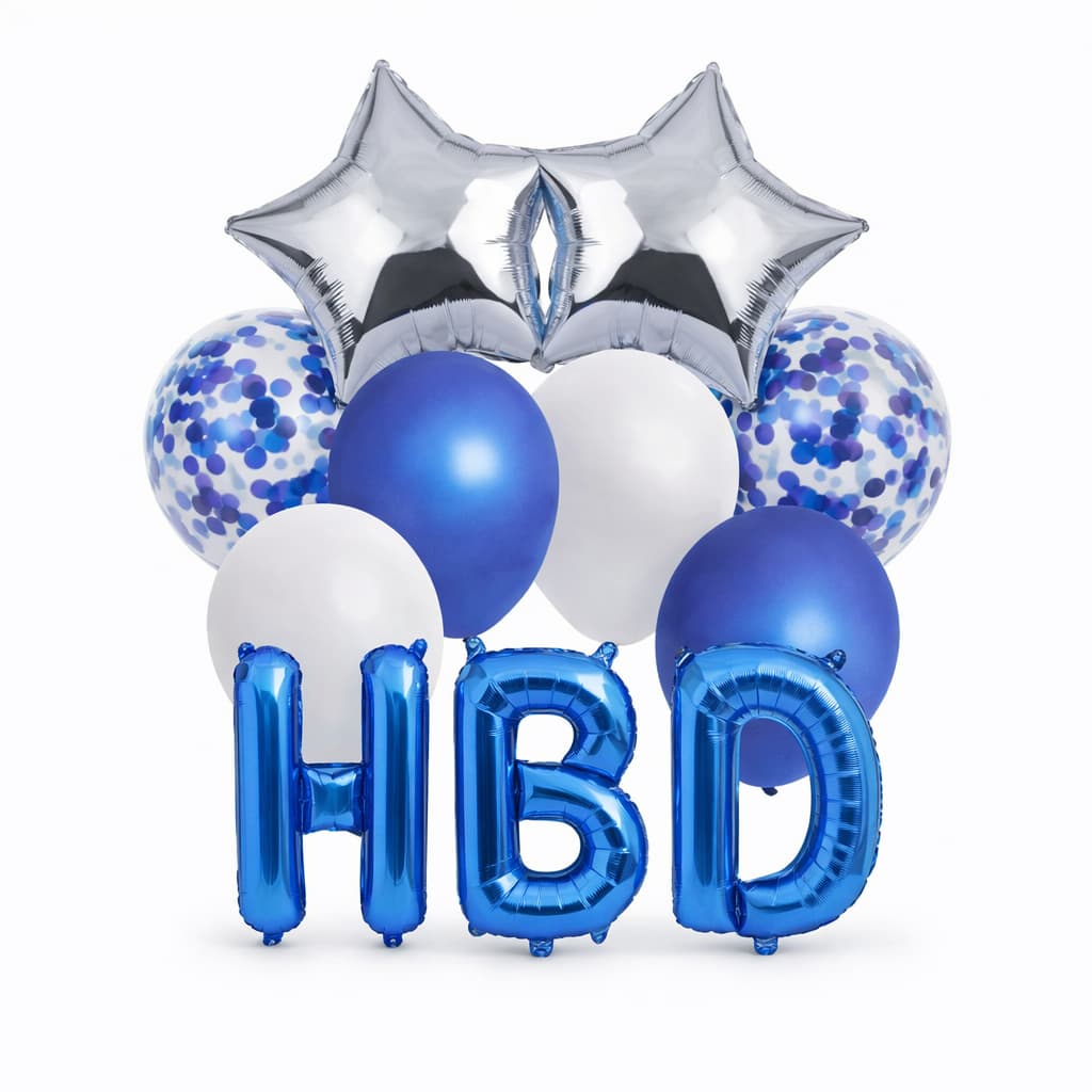 11 Pcs/Set HBD Happy Birthday Banner foil Balloons Set