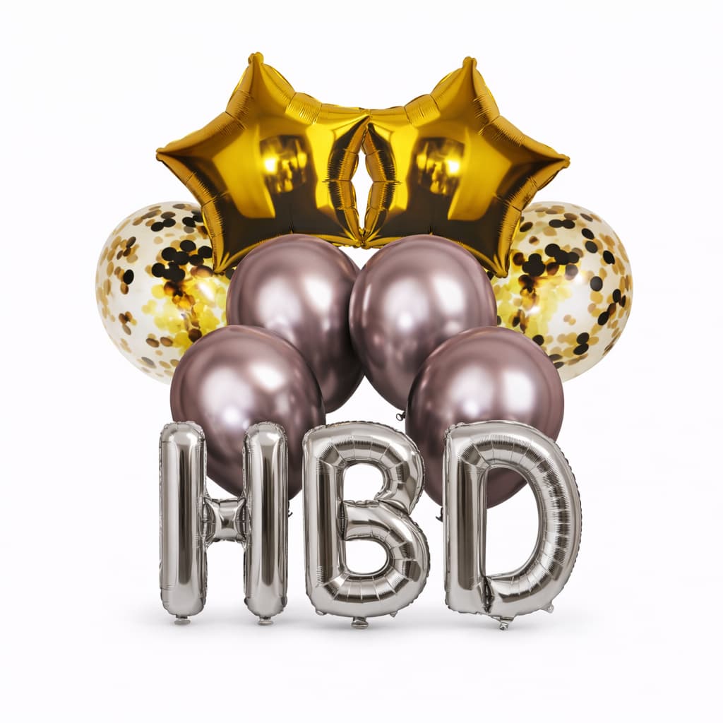 11 Pcs/Set HBD Happy Birthday Banner foil Balloons Set