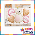 Teddy Bear Happy Birthday Foil Balloons 5 Pcs Set