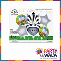 Zebra Theme Happy Birthday Foil Balloons 5 Pcs Set